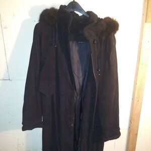 Nuage Black Coat Long Jacket Size 14 Ultra Loft Womens Ladies